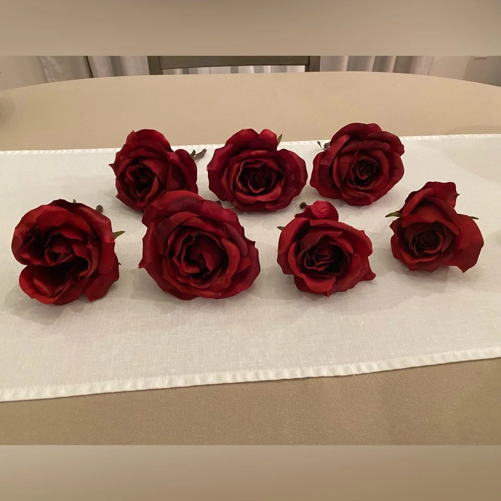 (7) Red Roses / Faux Florals.